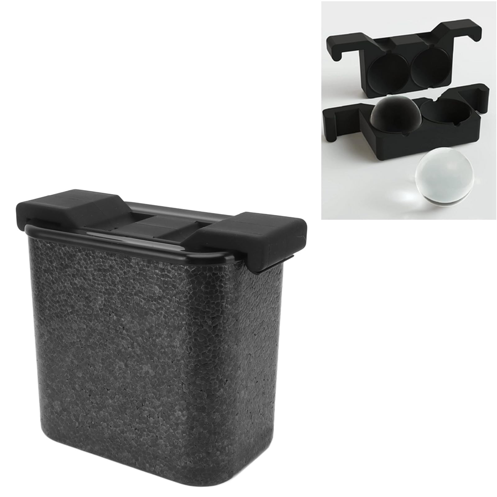 2-Loch-Eiswürfelbereiter, ABS-Silikon, Kristallklarer Eiskugelbereiter für Whiskey, Cocktail, Milch, Tee (Runden)