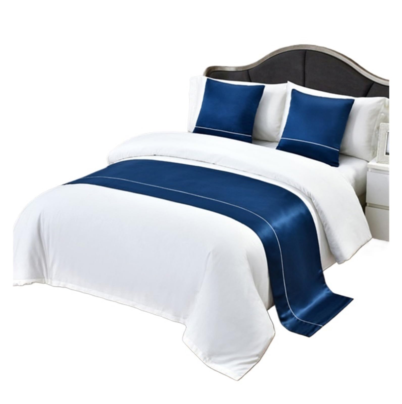 SHENJMAI Bed Runner Bed Flag Solid Color Runners Throw Bedding Modern Spread Patchwork Home Hotel Decoration Bedspreads(E,50x180cm 1pcs)