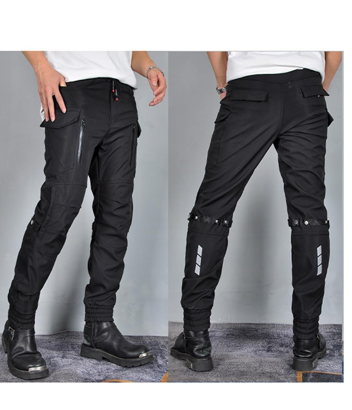 Pantalon De Moto Imperméable Protection/Taille Ajustables Pantalon De Vélo avec Bandes Réfléchissantes