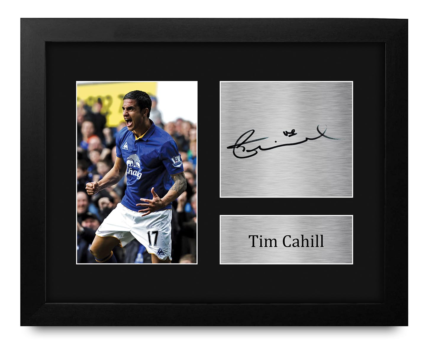 HWC Trading Tim Cahill Everton Framed Gifts Printed Signed Autograph Picture for Fans and Supporters - US Letter Size