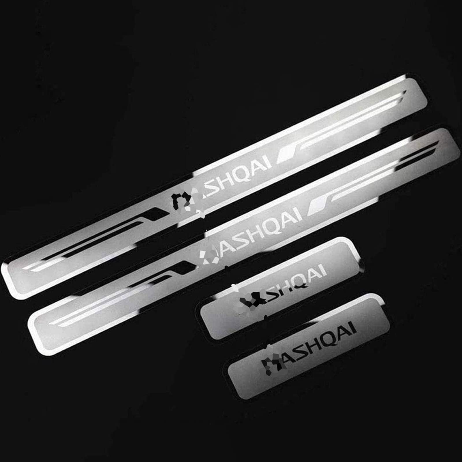 4 pcs Car Door Sill Protector Strips for NIS-san Qashqai 2016-2020, Stainless Steel Auto Threshold Kick Plates Pedal Car Body Styling Decoration Accessory
