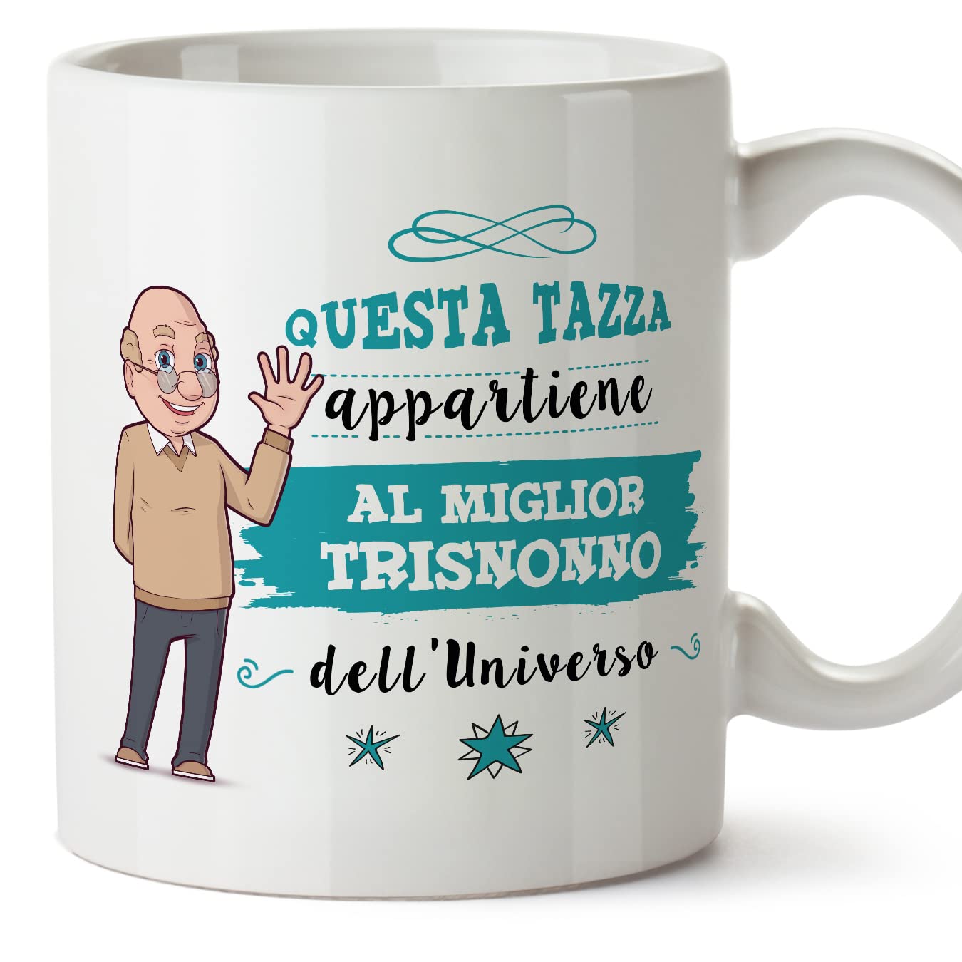 MUGFFINS Great Great Grandfather Mug - in Italian - Migliore Famiglia dell'universo - Funny Gift - Ceramic 11oz Mug