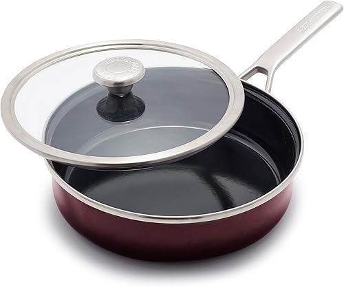 Miniatura 10 de Merten & Storck Utensilios de cocina esmaltados con núcleo de acero hecho a mano europea, olla de 1.4 cuartos de galón con tapa, inducción, sin PFAS