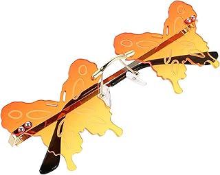 Gafas de Sol Sin Montura con Ala de Diseño Degradado Naranja Amarillo Gafas Divertidas para Mujeres y Hombres Accesorios para Fiestas de Halloween y Navidad