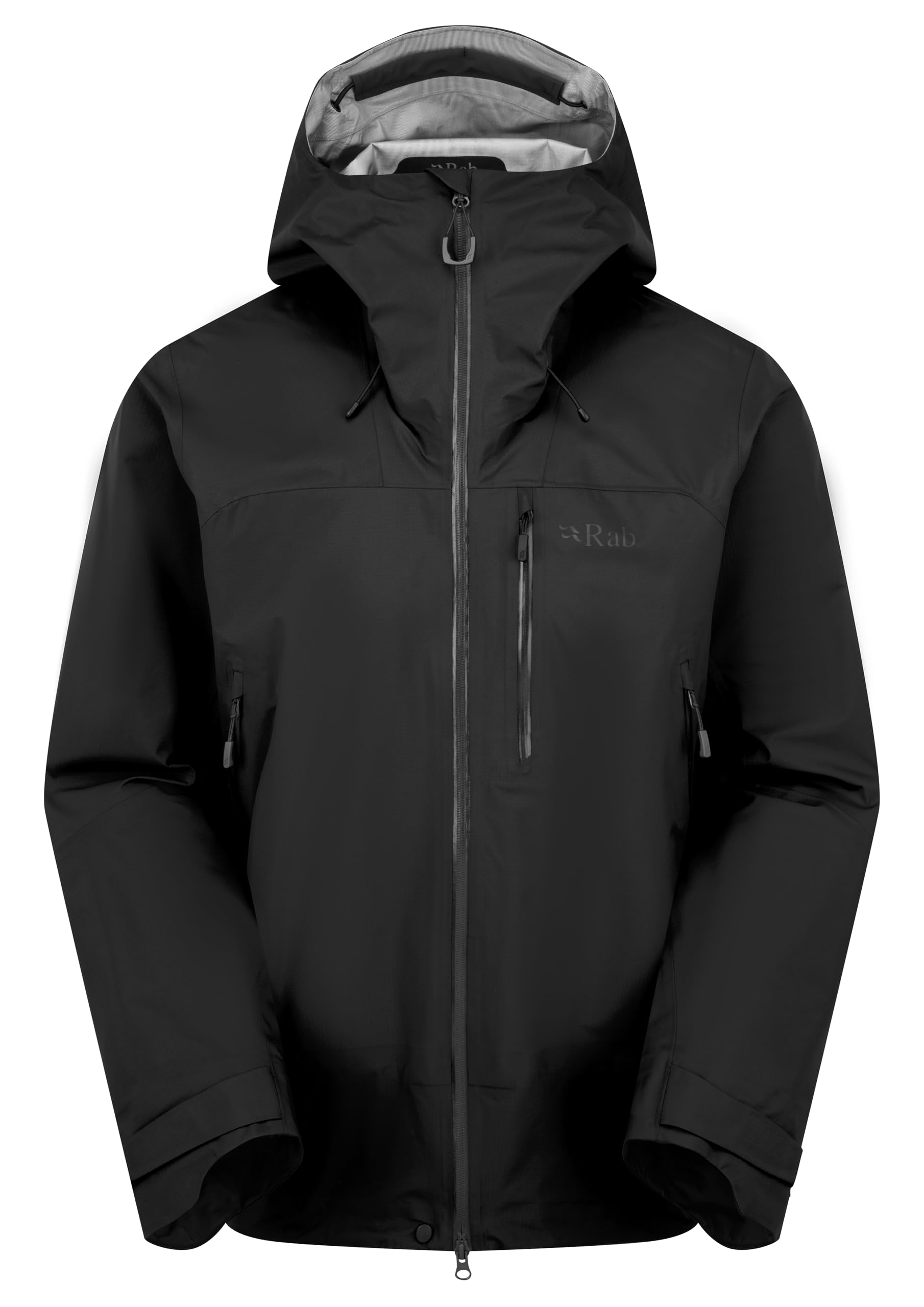 Rab Men's Black Firewall Mountain Jacket - Lightweight Waterproof Hooded Coat For Climbing & Hiking - Large