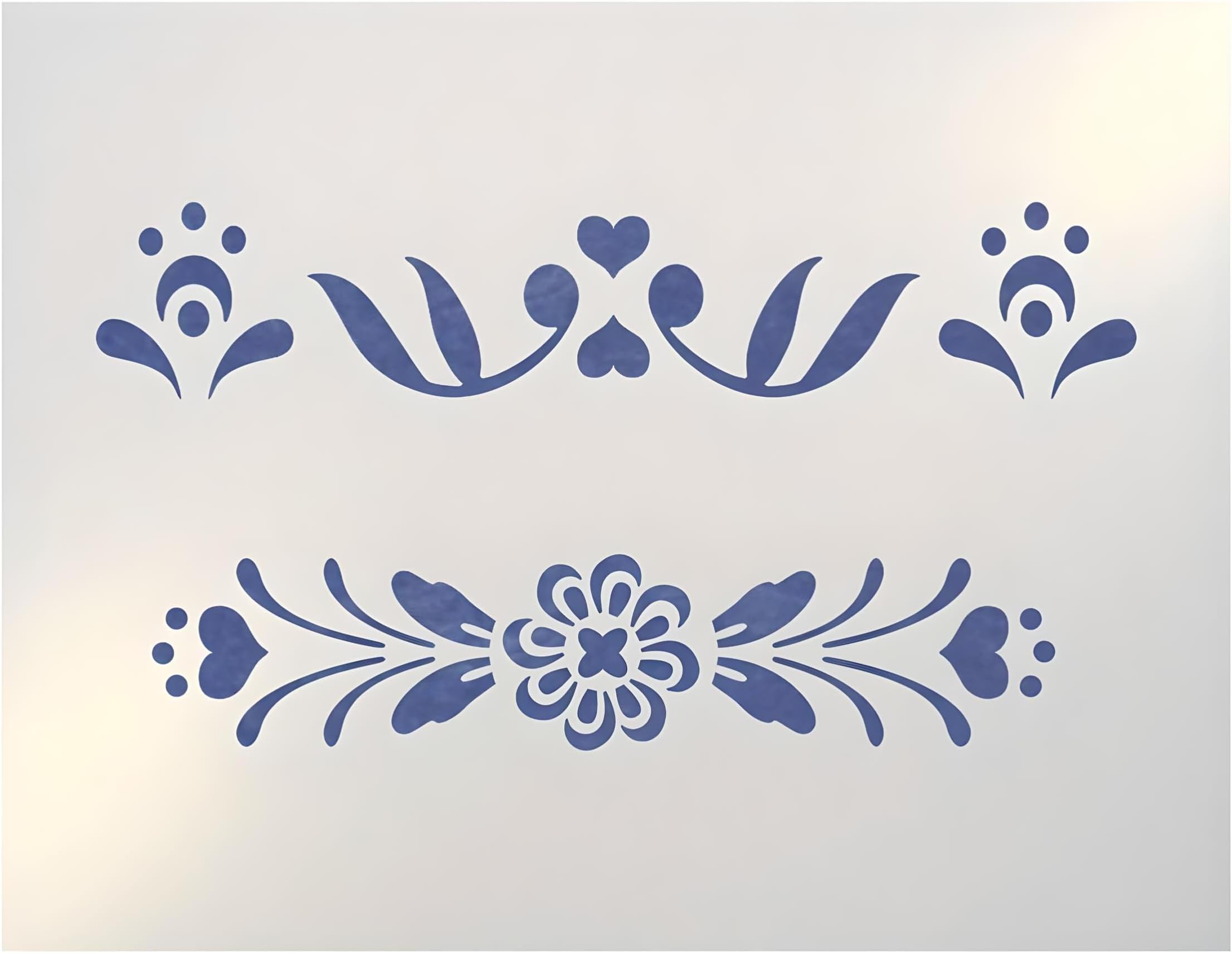 Rosemaling Pattern 3 & 4 Mini Stencils - Reusable Mylar Templates for DIY Crafts, Wood Signs, Walls & Fabric - Nordic Folk Art Painting & Scandinavian Designs - The Artful Stencil