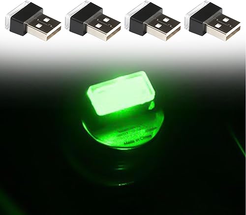 4 luces LED para interiores, mini luz LED USB, decoración de luces LED para interiores de automóvil, lámpara de ambiente interior de automóvil, luz