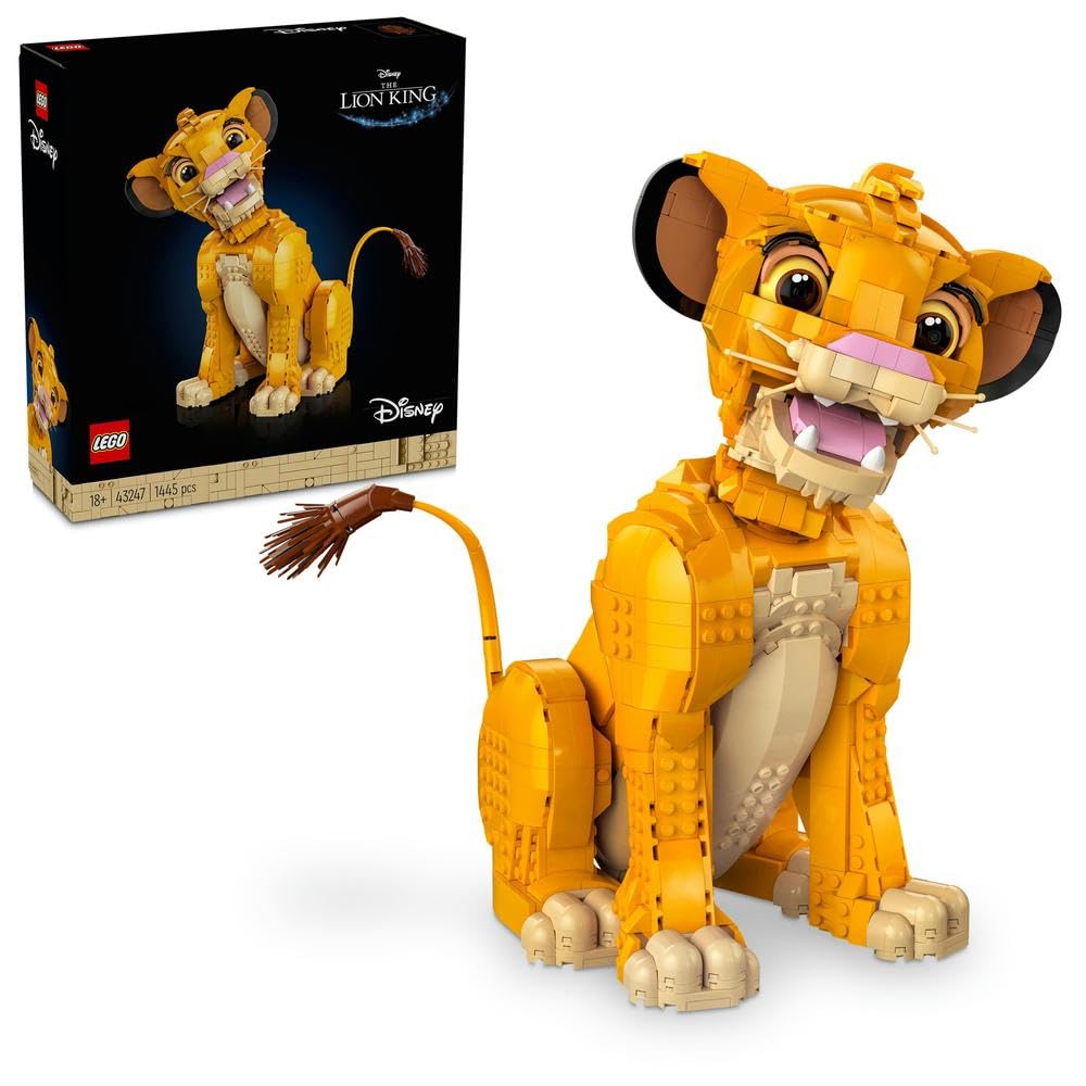 LEGO ǀ Disney Young Simba the Lion King, Collectible Animal Figure Building Set, Model Kit for Adults to Build, Home or Office Décor, Nostalgic Gift Idea for Women, Men, Her, Him and Fans 43247