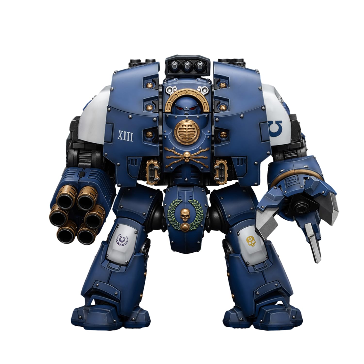 JOYTOY Warhammer 40k Ultramarines, Ultramarines Leviathan Dreadnought with Cyclonic Melta Lance And Siege Claws 1/18 Action Figure Collect Models, Dedicated To You Who Love Collecting