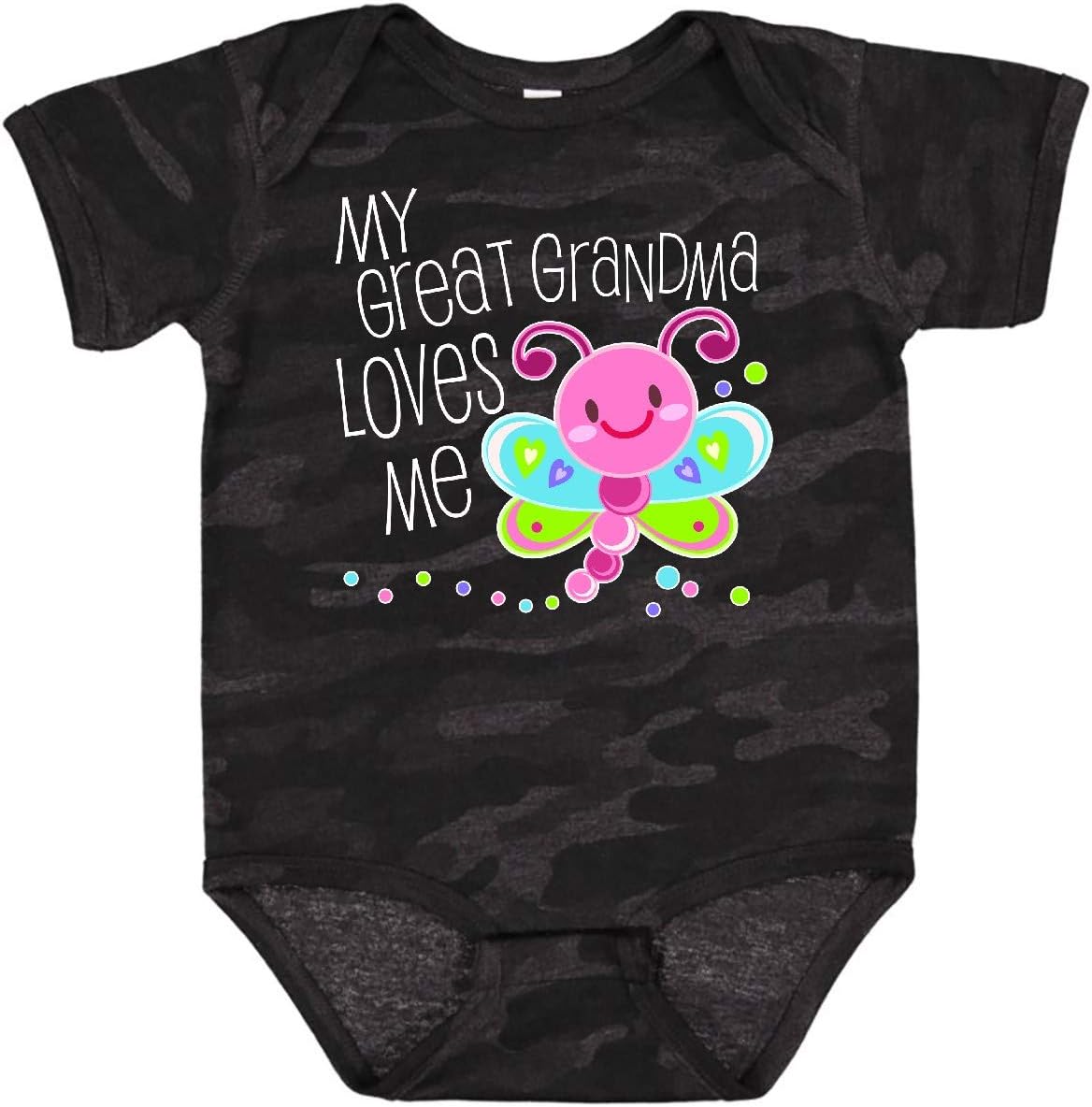inktastic My Great Grandma Loves Me- Cute Dragonfly Baby Bodysuit
