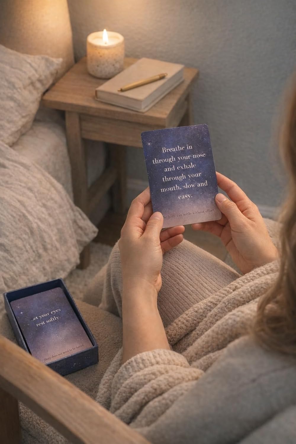 Sleep & Anxiety Relief Cards – 42 Guided Prompts for Relaxation, Stress Relief & Better Sleep | Nighttime Mindfulness Deck image 4