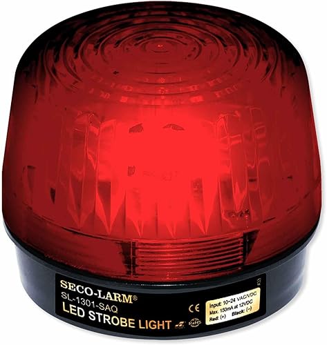 Seco-Larm Enforcer - Luz estroboscópica LED con sirena programable incorporada, color rojo (SL-1301-SAQR)