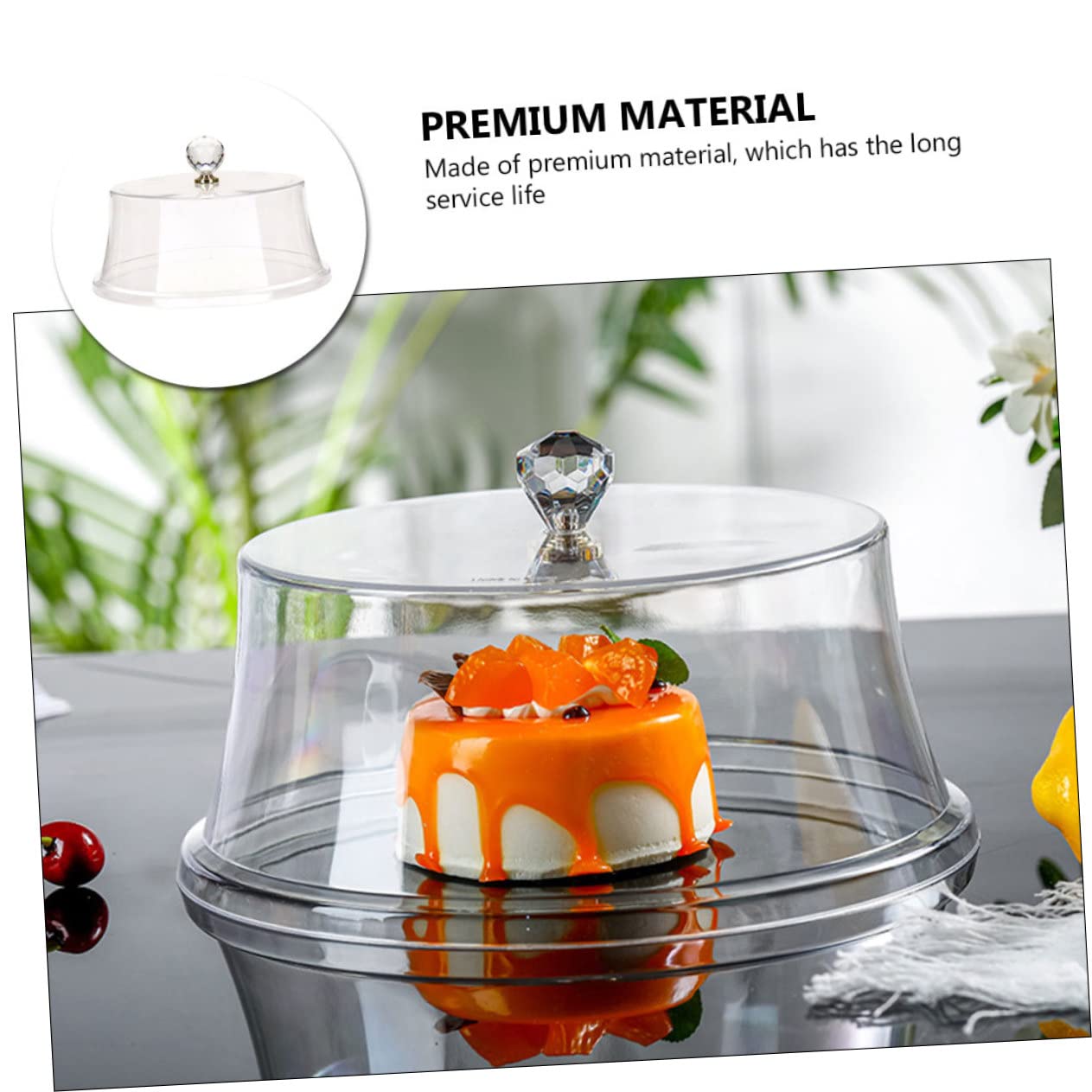 Couvercle à Gâteau Rond Ps Transparent Anti-poussière pour Aliments