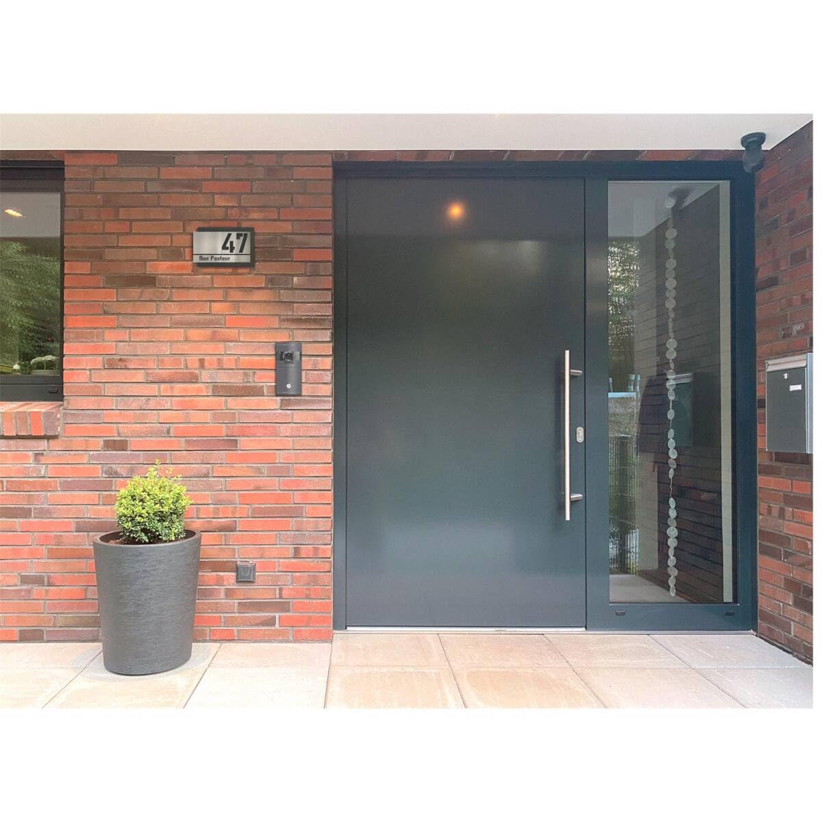 Metzler® numéro de maison en acier inoxydable avec effet 3D et gravure laser résistante gris anthracite RAL 7016 – robustesse extérieure facile à entretenir – personnalisation adresse