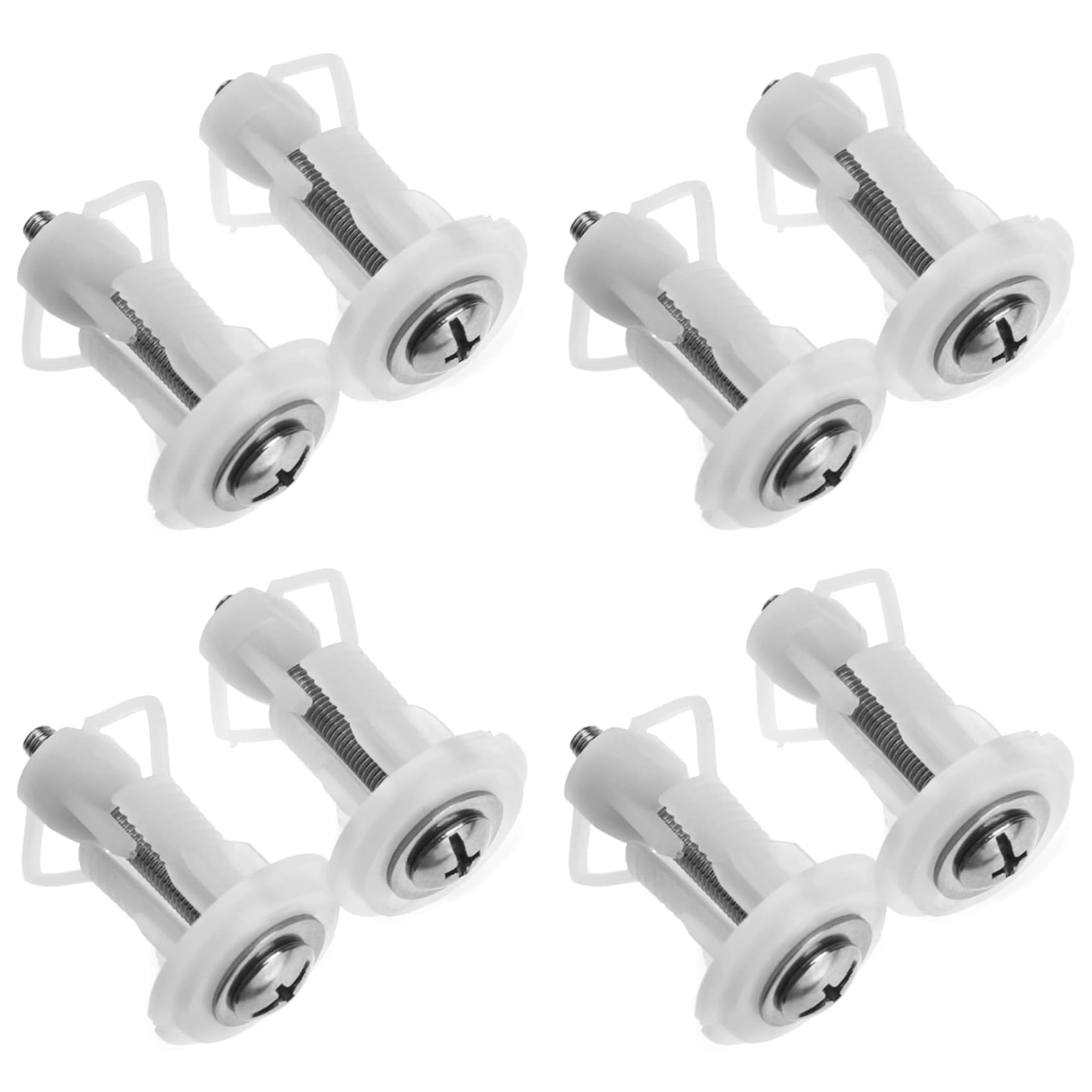 Hndhbfgrt 8Pcs Top Fix Toilet Cover Seat Screws Well Nut Pan Fixing WC Blind Hole Fitting Kit for Universal Toilet Seat Hinges