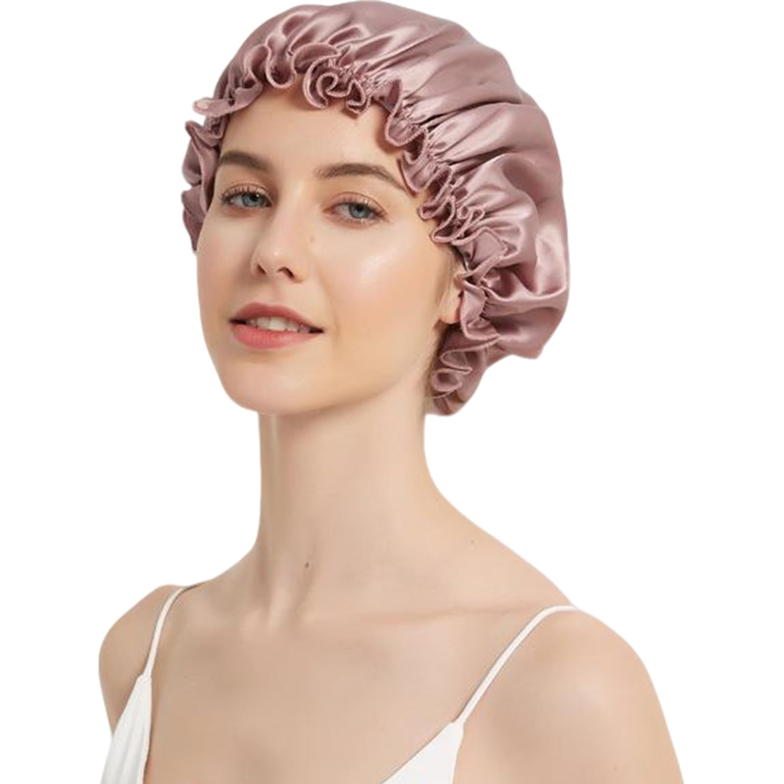 [MYSUNBAR] ナイトキャップ 洗濯ネット付き 帽子デザイン 着脱簡単 6A高級シルク ヘアキャップ 枝毛 寝癖防止 保湿美髪 就寝用 産後用 誕生日 プレゼント
