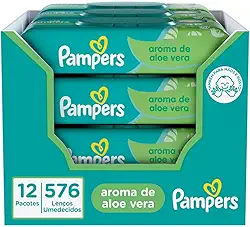 Lenços Umedecidos Pampers Aroma de Aloe Vera, 576 Unidades