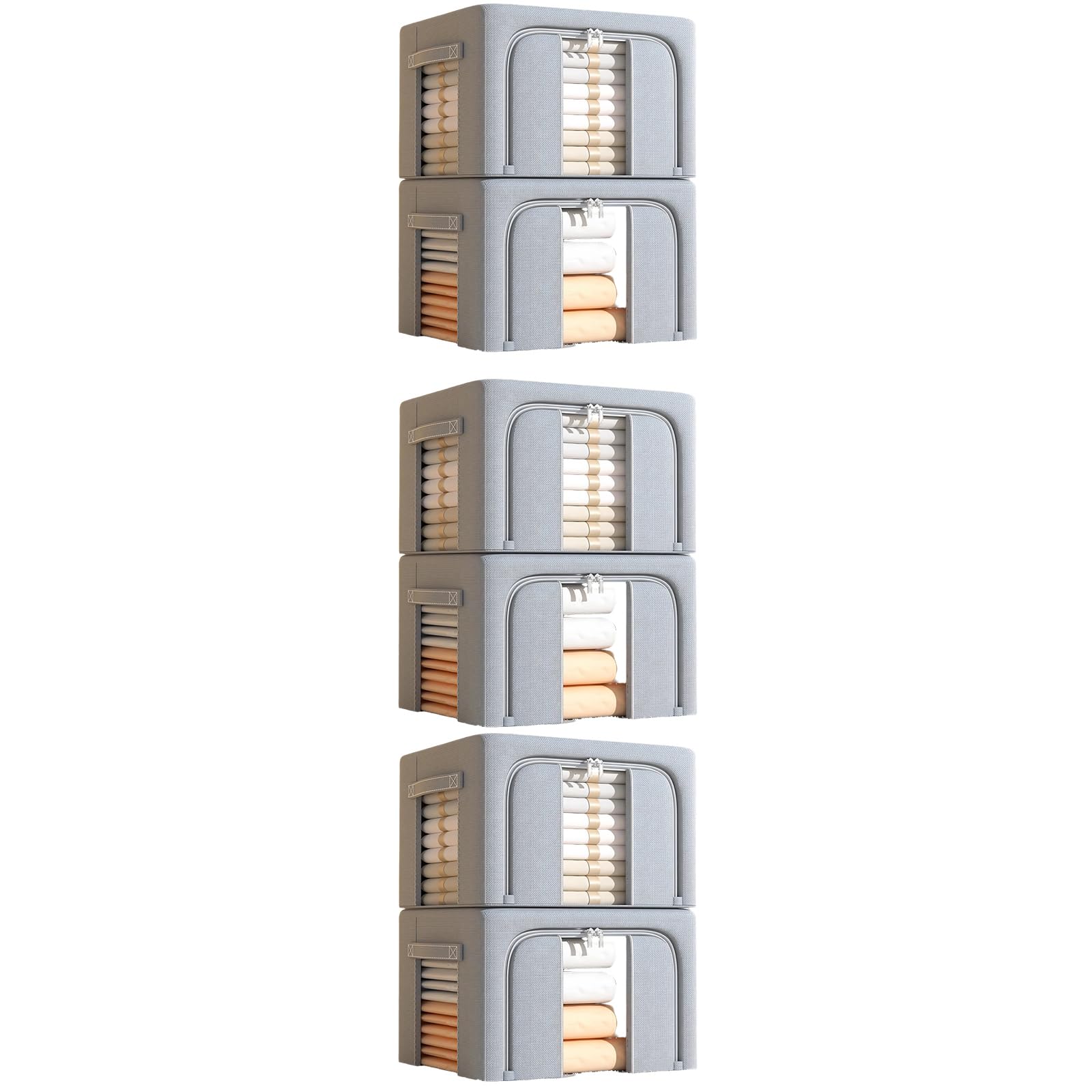 Tertioi Dozen Sturdy Collapsing Fabric Boxes Featuring Strengthened Steel Framework Perfect for Home Use Sturdy Fabric Storage Bins