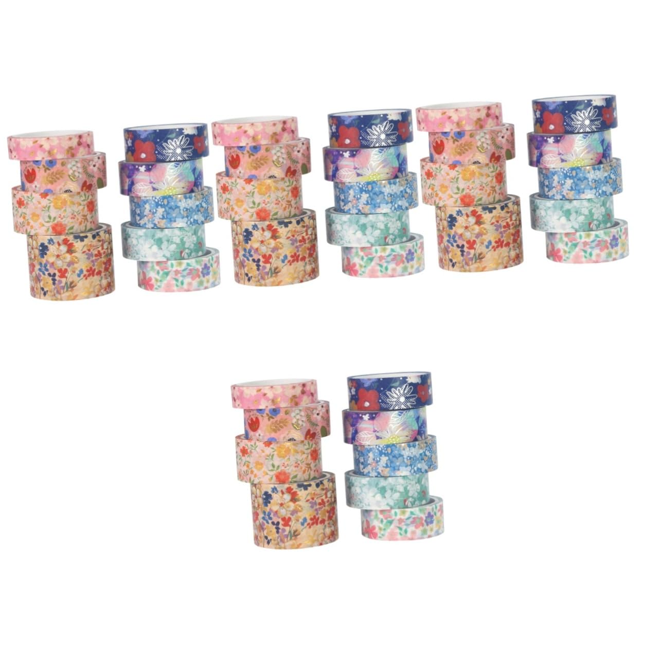 HOMSFOU 4 Sätze Blumenmuster Washi Tape Selbstklebende Dekorationsbänder Für Diy Scrapbooking Und Bastelprojekte Für Kreative Und Kunstwerke 9 Rollen * 4