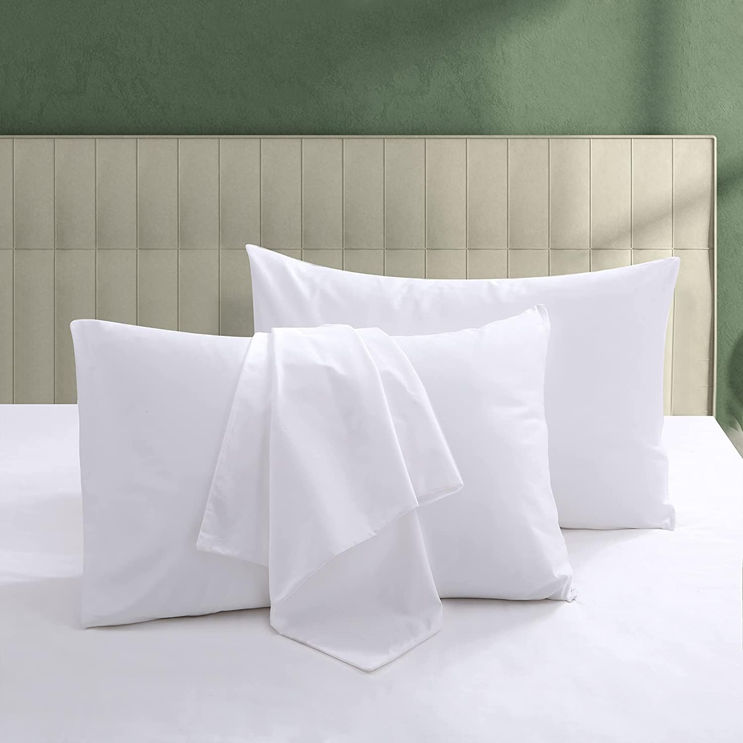 100% Egyptian Cotton Toddler Pillow Cases Set of 2 | 600 Thread Count Small Pillow Protectors, Super Soft Silky Breathable Pillow Cover with Hidden Zipper, 13" x18", White