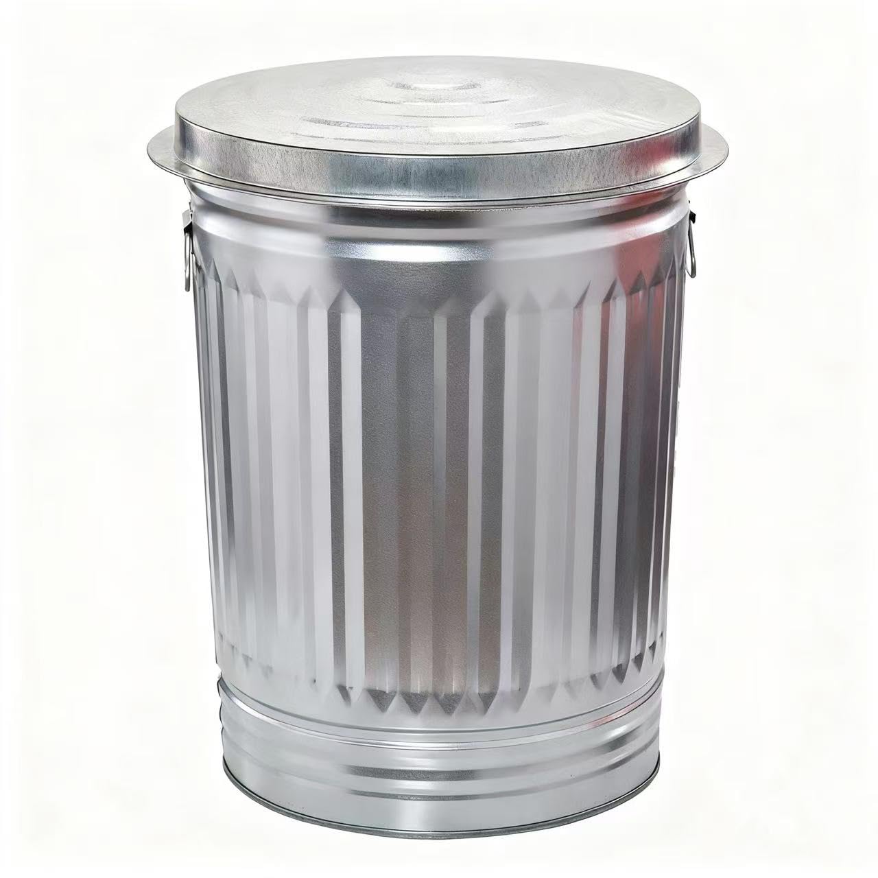 31-Gallon Steel Trash Can with Lid, Outdoor Garbage Can, Rust-Resistant Metal Waste Bin for Kitchen, Office, Home, and Commercial Use