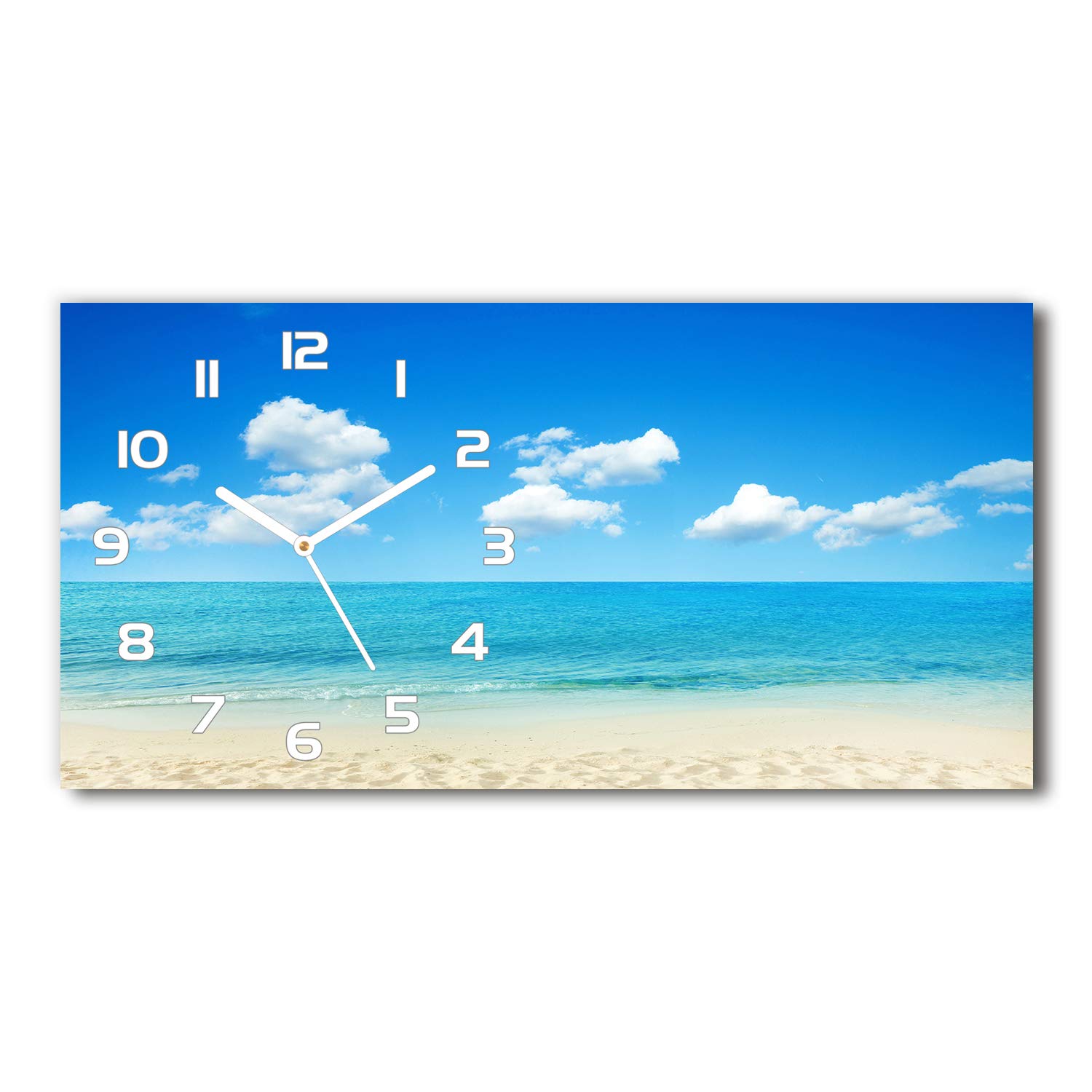Horloge Murale Design en Verre de Sécurité Tulup 60x30cm sur Pied Luxe