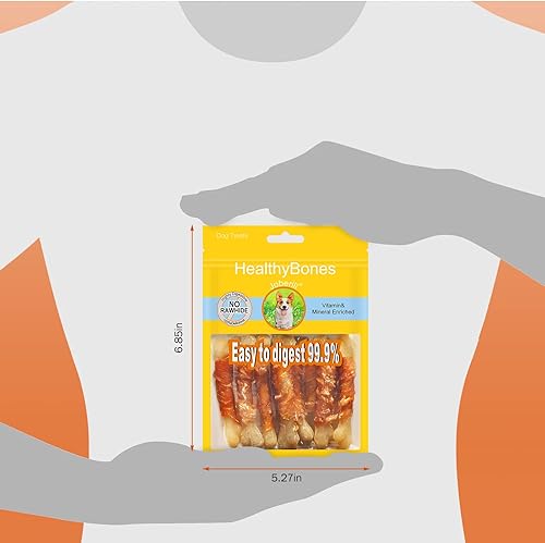 Miniatura 6 de UrbanX HealthyBones - Alimentos saludables sin cuero crudo para Weimaraner y otros perros deportivos grandes, palitos envueltos en pollo, alimentos