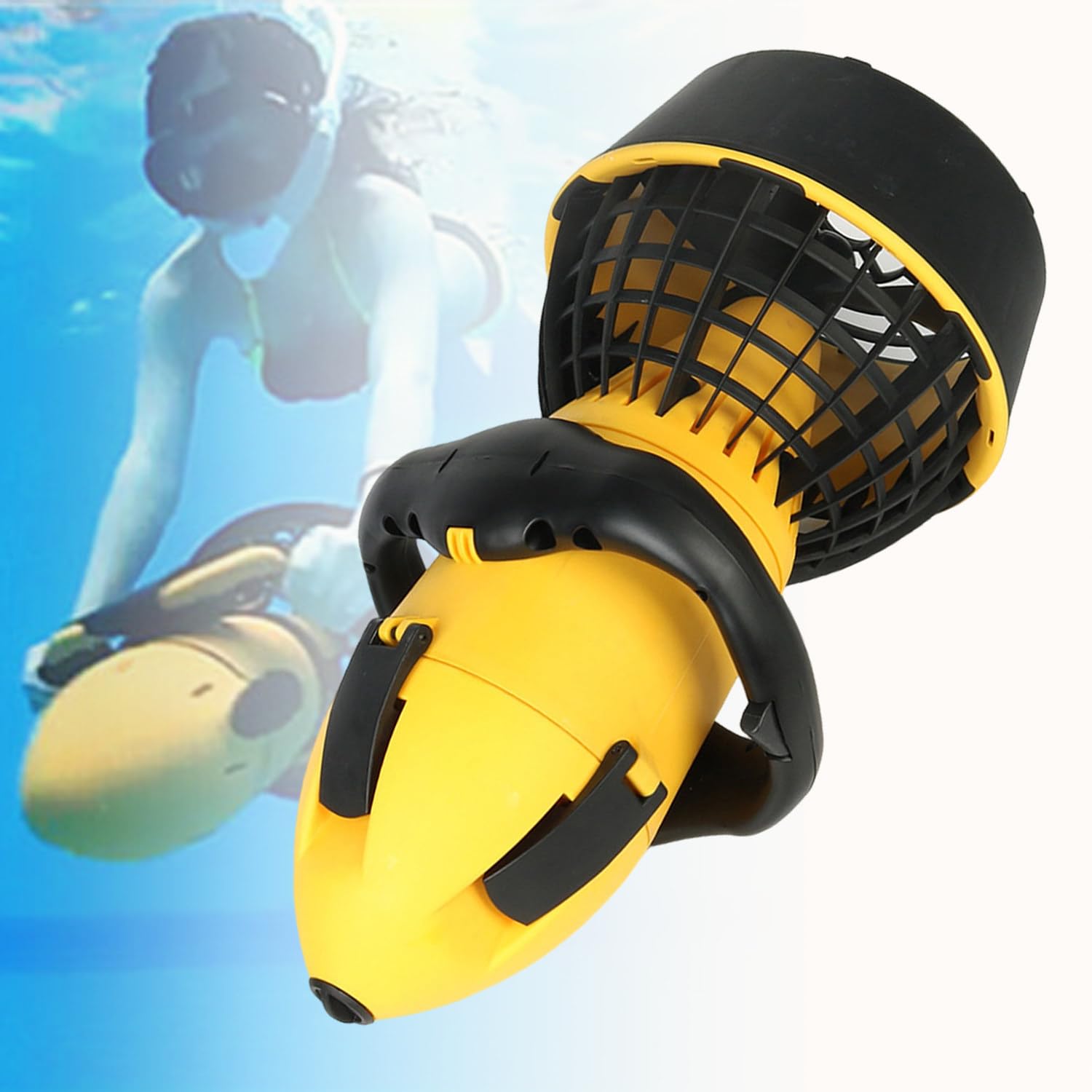 Booster per Piscina Subacquea, Scooter Marino subacqueo, Booster per Nuoto subacqueo da 500W,Booster per Scooter subacqueo per Piscina per Sport Acquatici,Immersioni,Snorkeling,Yellow