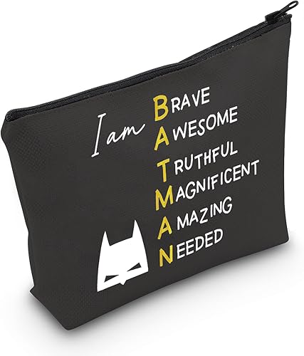 MEIKIUP Regalos inspirados en la película de murciélagos para fanáticos, personaje de murciélago, maquillaje, bolsa de cosméticos, regalo para