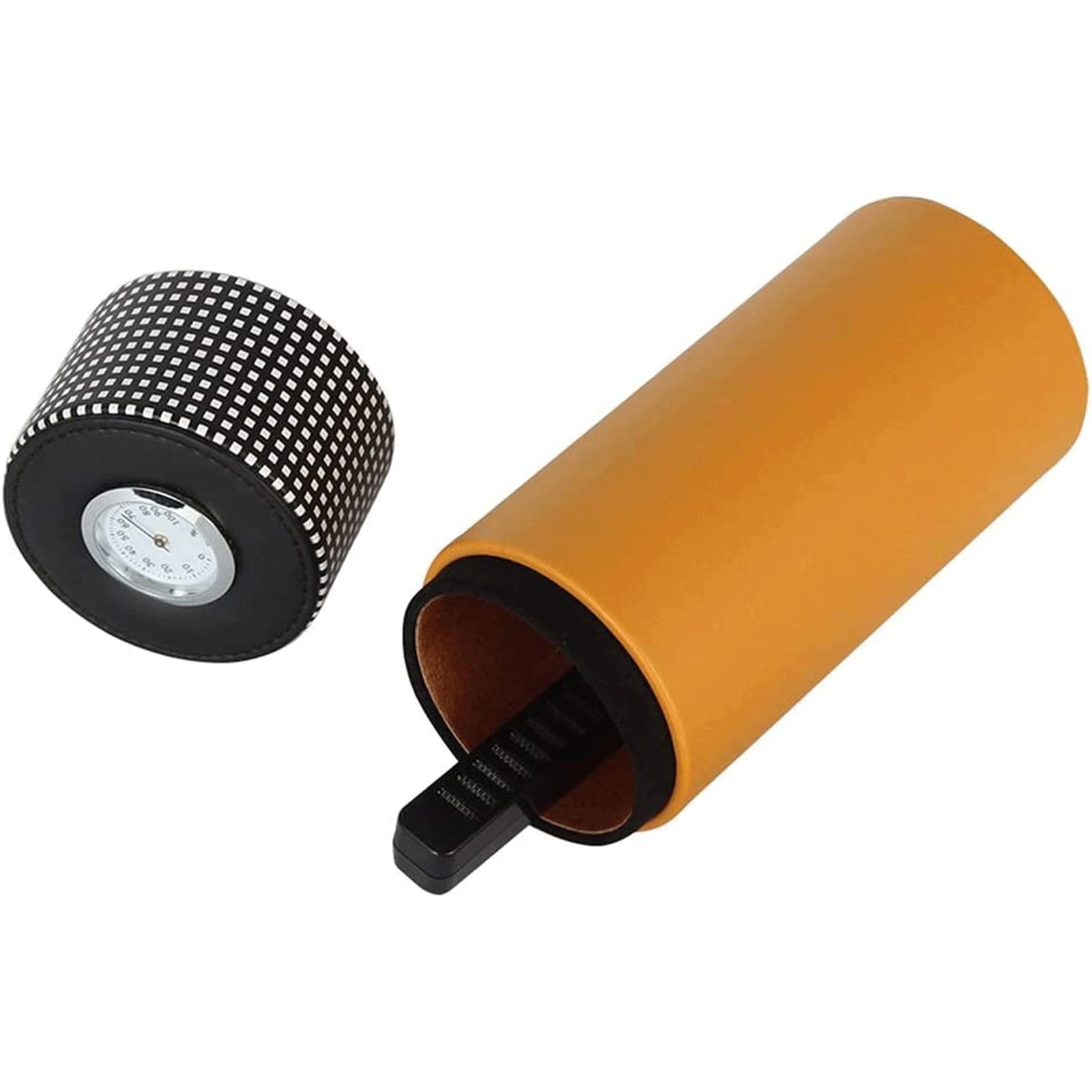 ZUMAHA Humidor Scatola Scatola per sigari in Pelle, Custodia da scrivania per 5 sigari, umidificatore per sigari con igrometro, Custodia per sigari freschi Personalizzato