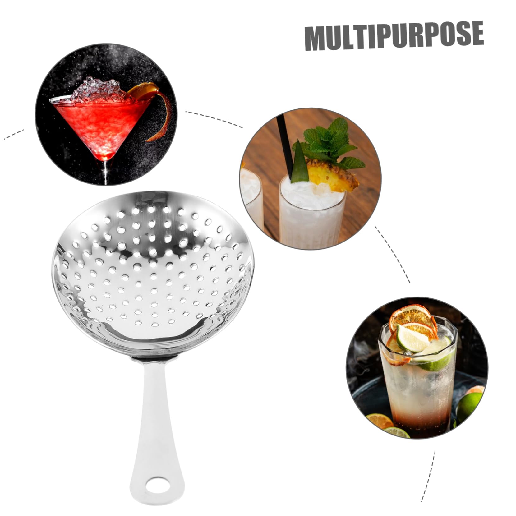NAMOARLY Stainless Steel Cocktail Strainer Fine Mesh Sifter Strainer for Bar Supplies