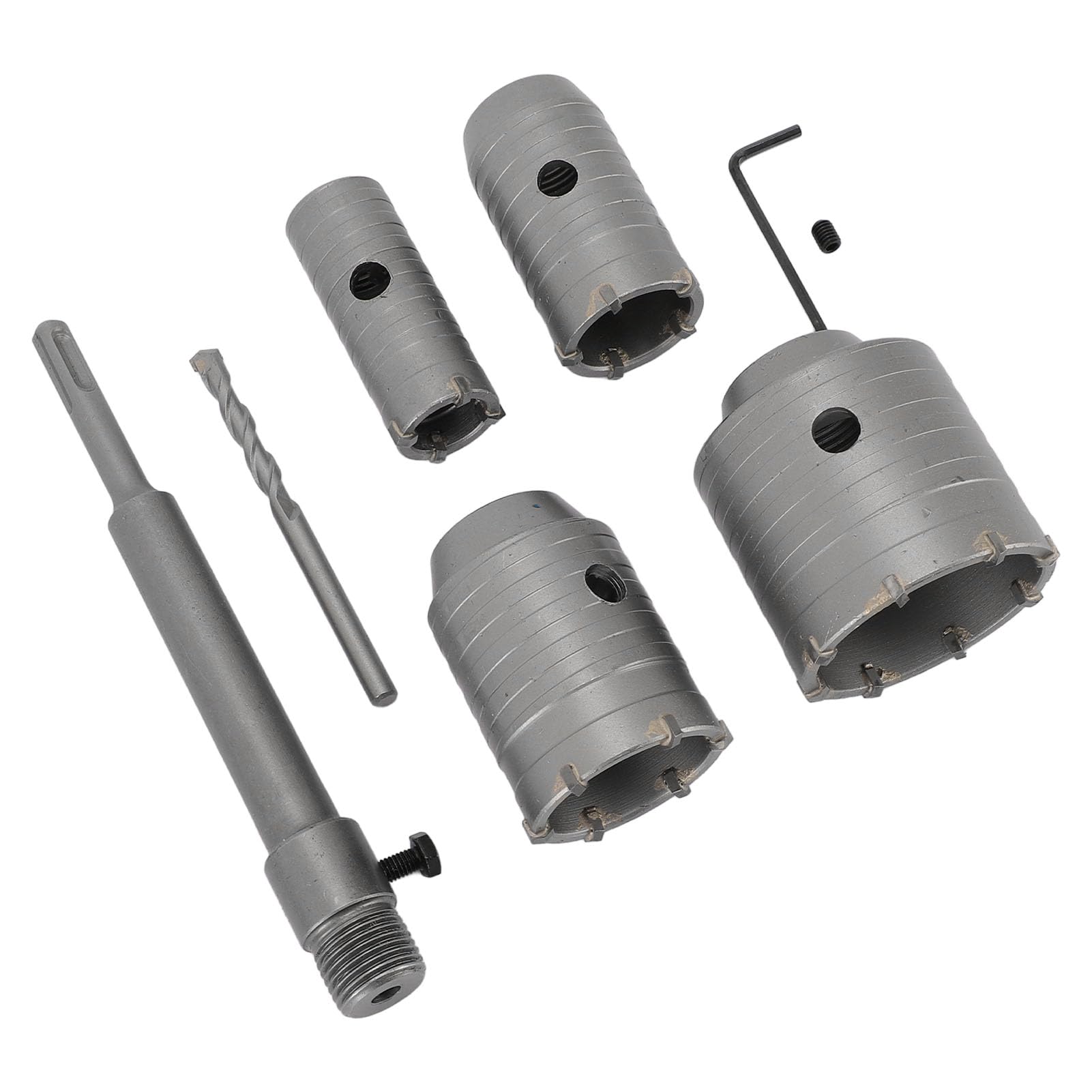 Ausla Punta da Trapano per Muro di Cemento con Chiave, Kit a Tazza in Acciaio Al Tungsteno per Costruzioni Professionali, Dimensioni 30mm 40mm 50mm 65mm, Ideale per Muri di Mattoni e Cemento