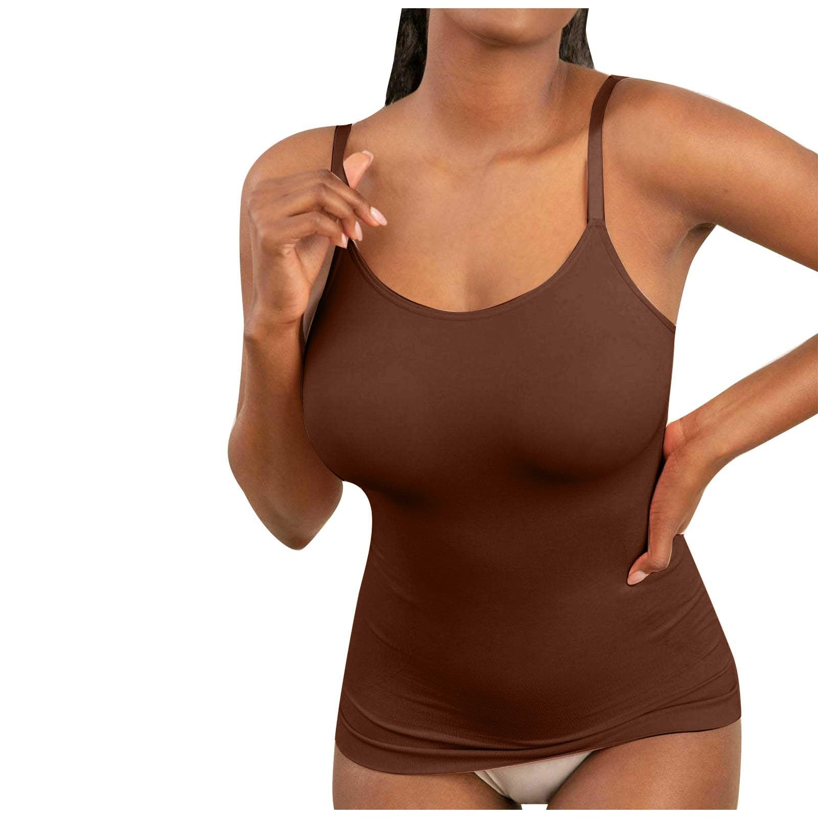 Plus Size Tank Top for Women Shapewear Compression Tank Tummy Control Scoop Neck Camisole Yoga Tops Seamless Cami