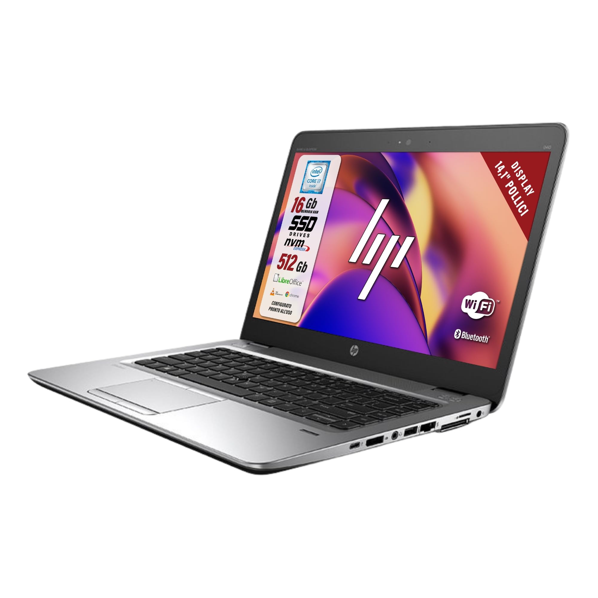 HP Elitebook, Pc Portatile Notebook, intel i7-6600u 2 Core 2.6 Ghz