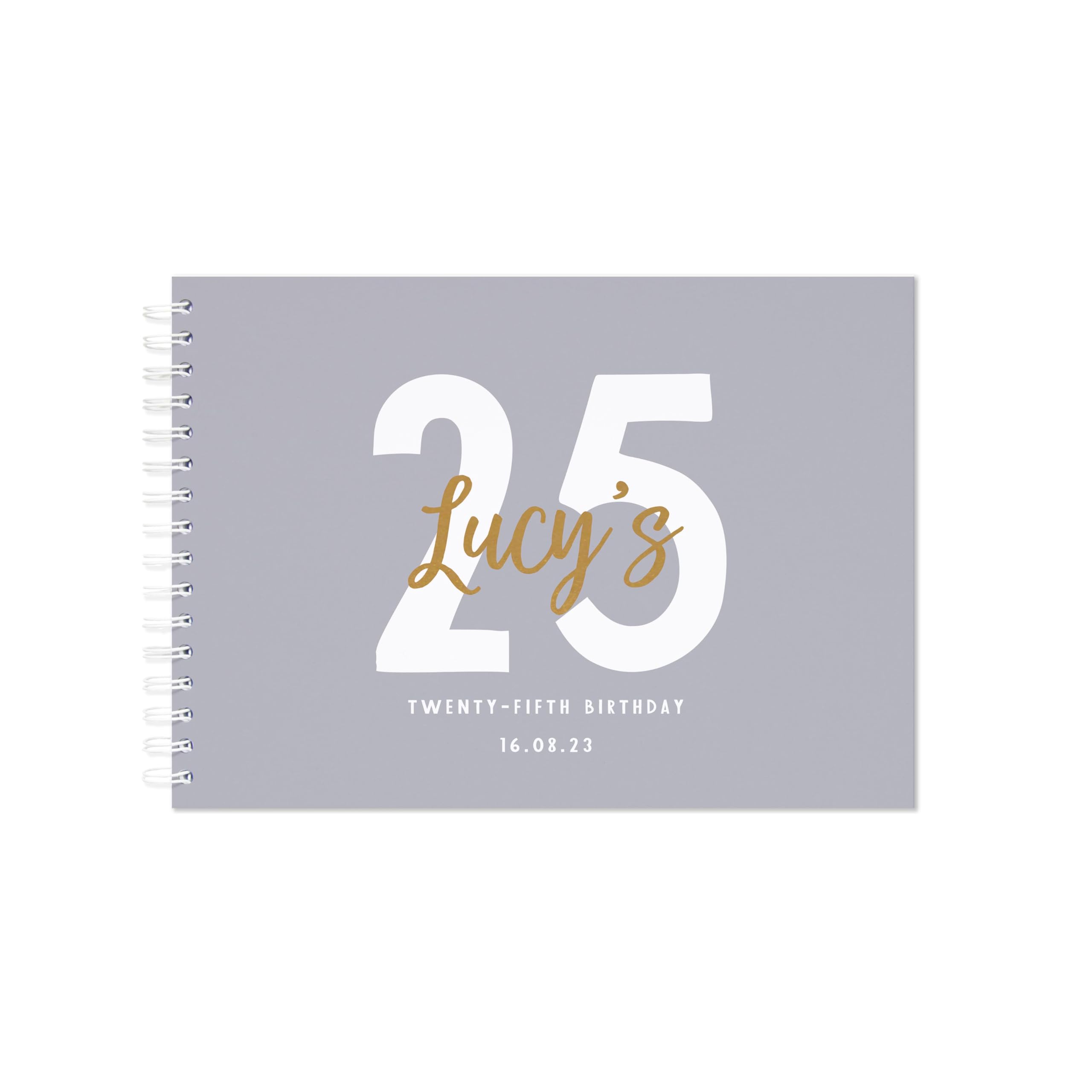 Personalised birthday guestbook | signing birthday guest book scrapbook notebook memories | 30th 40th 50th 60th 70th 80th 90th birthday sign in birthday party decor (A4 Paperback Grey)