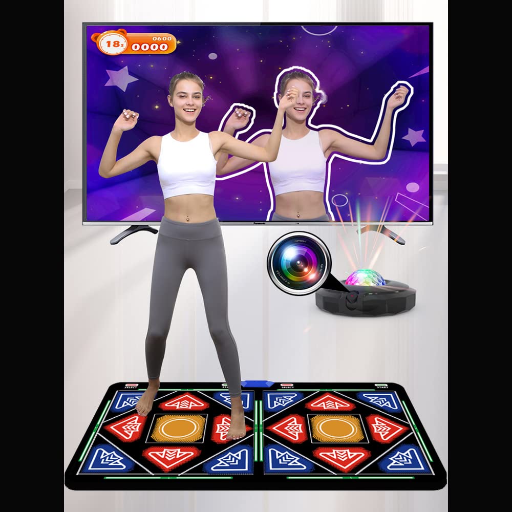 HSAHL HDMI Musical Electronic Dance Mats with HD Camera,64G Memory Card,It Features 635 Games and Hundreds of Songs,Double User Fitness Dance Pad Dancing Mat for Kids & Adults, Gift for Boys & Girls