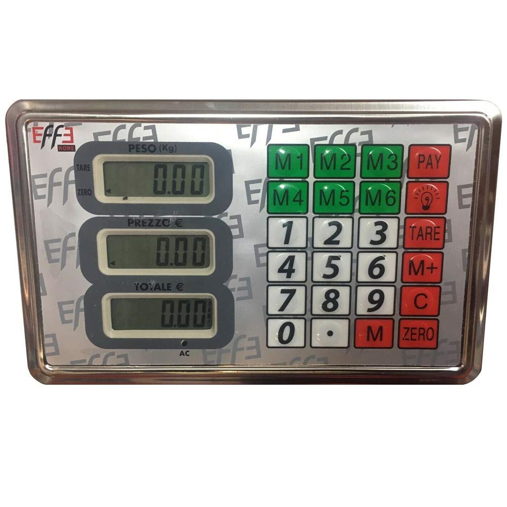 Bilancia bilico digitale portata 300 Kg con display LCD calcolo prezzo 6092810DF