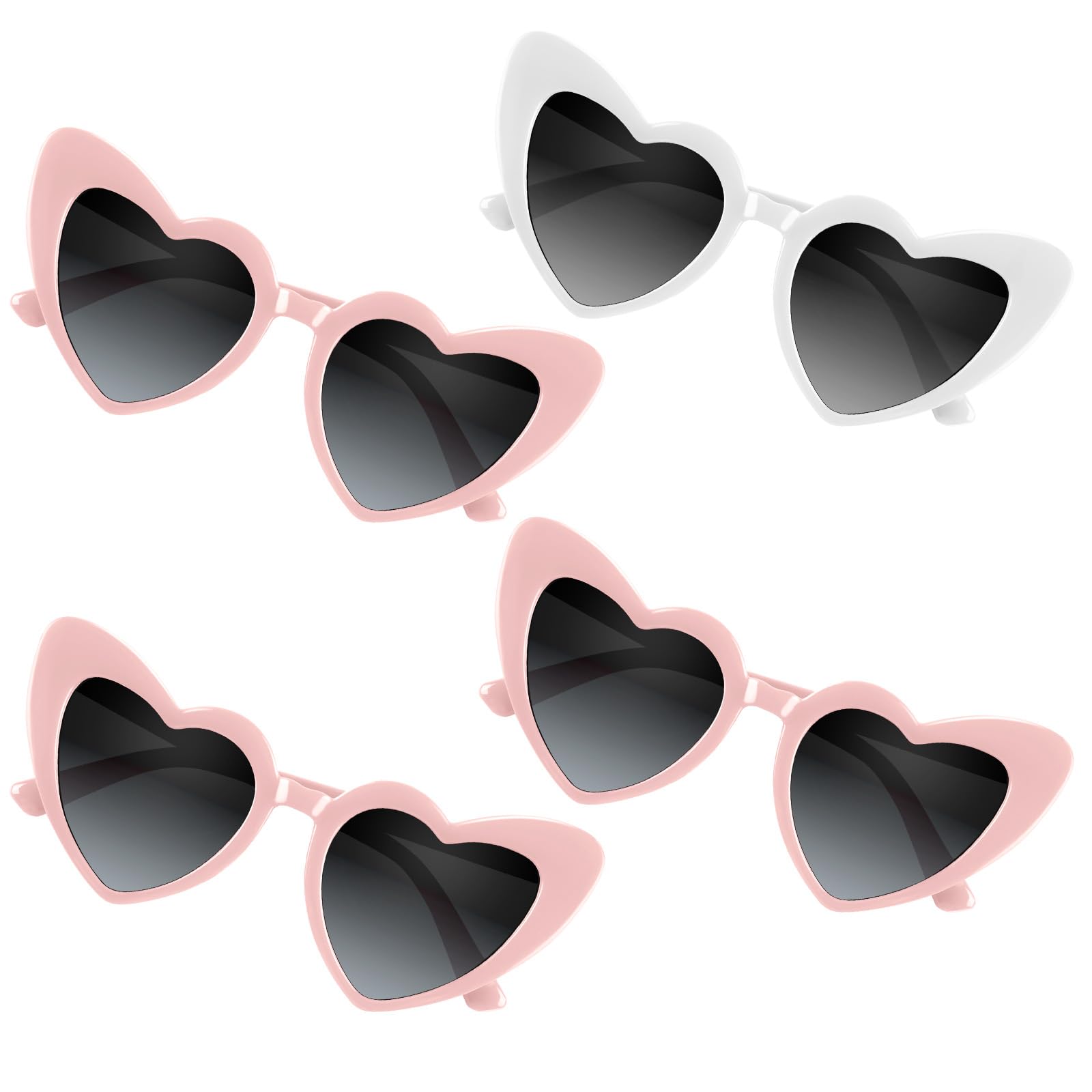 4 6 8 10 12 Pack Bachelorette Sunglasses Heart Sunglasses Vintage Heart Shaped Glasses for Women Bridal Party