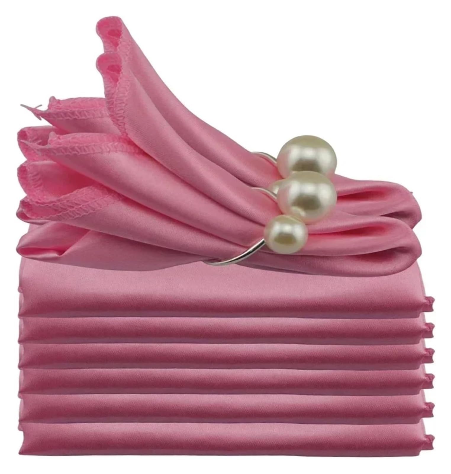 Cotton Table Napkins, Satin Table Napkins 24 Pcs 19x19 Inches Multicolor(Roze)
