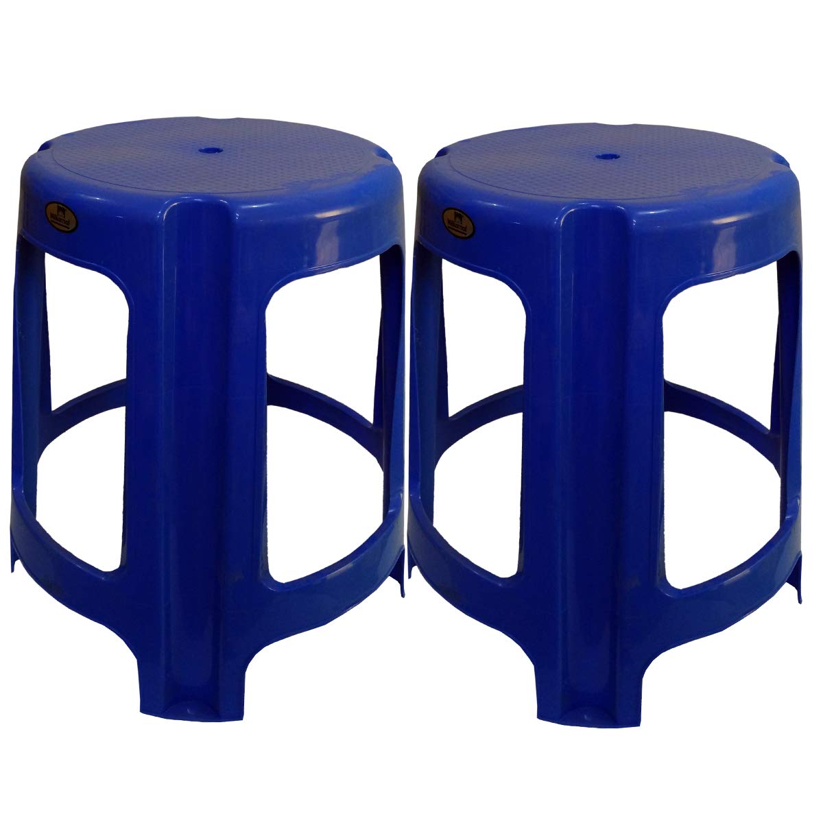 Nilkamal Plastic Stool, Set of 2 - Perfect Blue