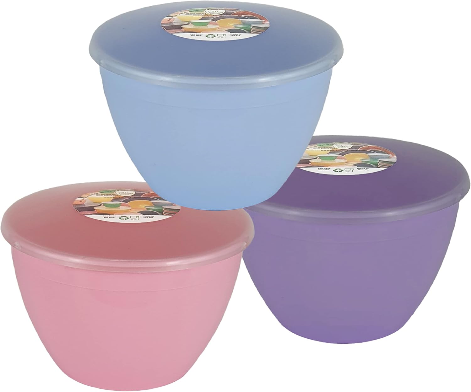 Just Pudding Basins 2 Pint Pastel Spring Colours Collection 1 Each of