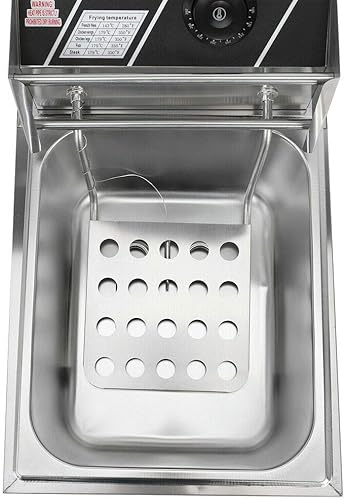 Miniatura 4 de Freidora de grasa profunda, 10 litros con control de temperatura ajustable, 2500 W para uso doméstico y cesta extraíble para una fácil limpieza,