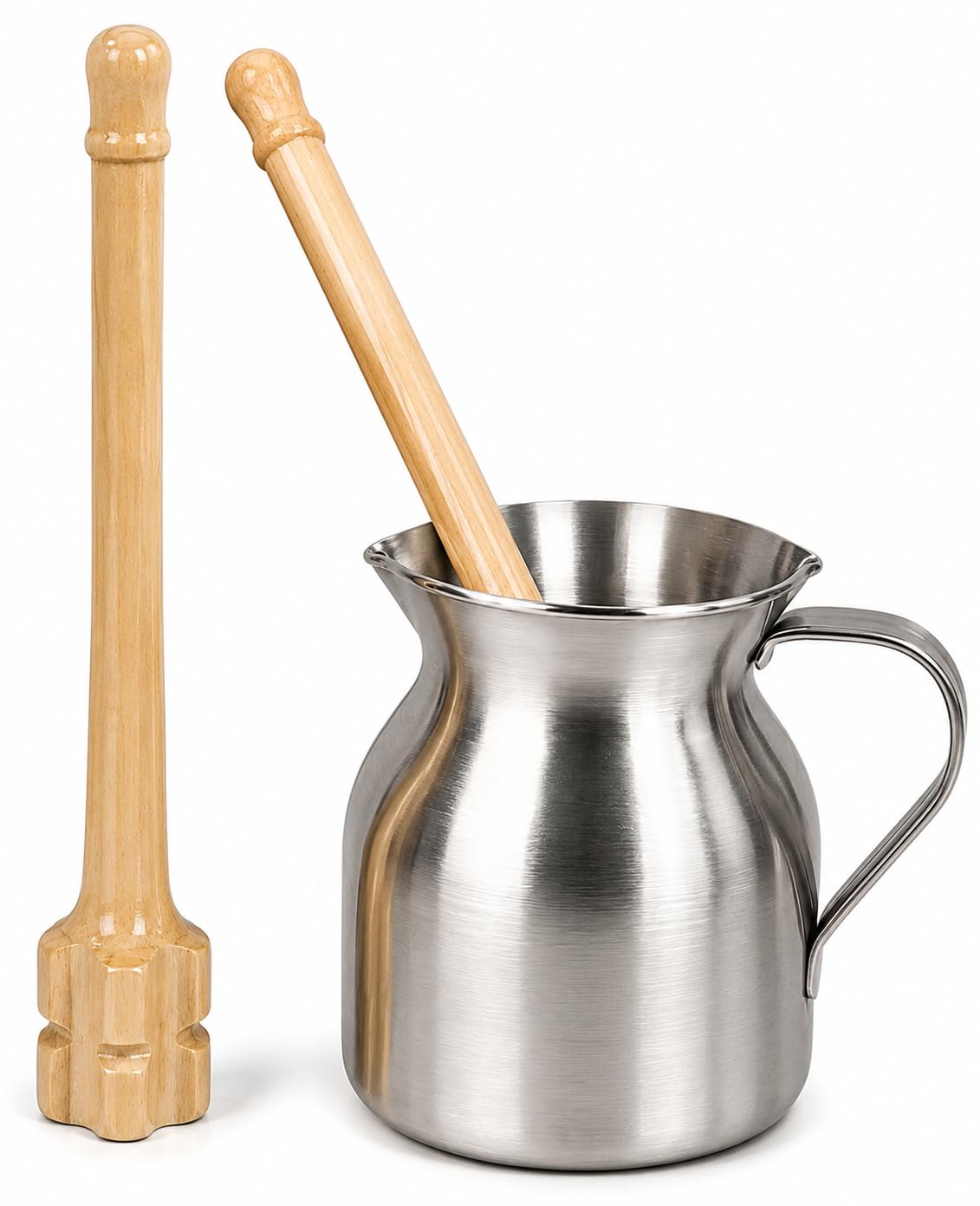 CHOCOLATERA - 1.5 litros - CHOCOLATERA DE Aluminio Y Molinillo DE Madera - Producto Hecho EN Colombia