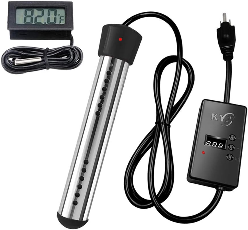 Immersion Bathtub Heater with Timer, 1500W Bucket Swimming Pool Portable Home Outdoor Travel Instant Submersible Hot Water Heaters