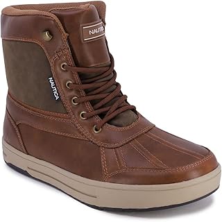 Nautica Mens Waterproof Snow, Insulated Duck Boot - Lace-Up Ankle Boots