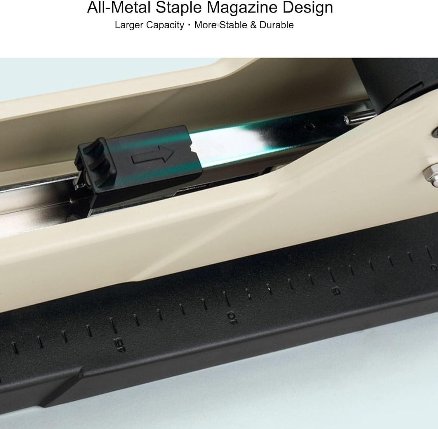 Grapadora escritorio largo alcance, brazo 250mm largo, guía papel ajustable | Capacidad encuadernación de 210 hojas, diseño encuadernación ergonómico, for folletos y documentos papel oficina.