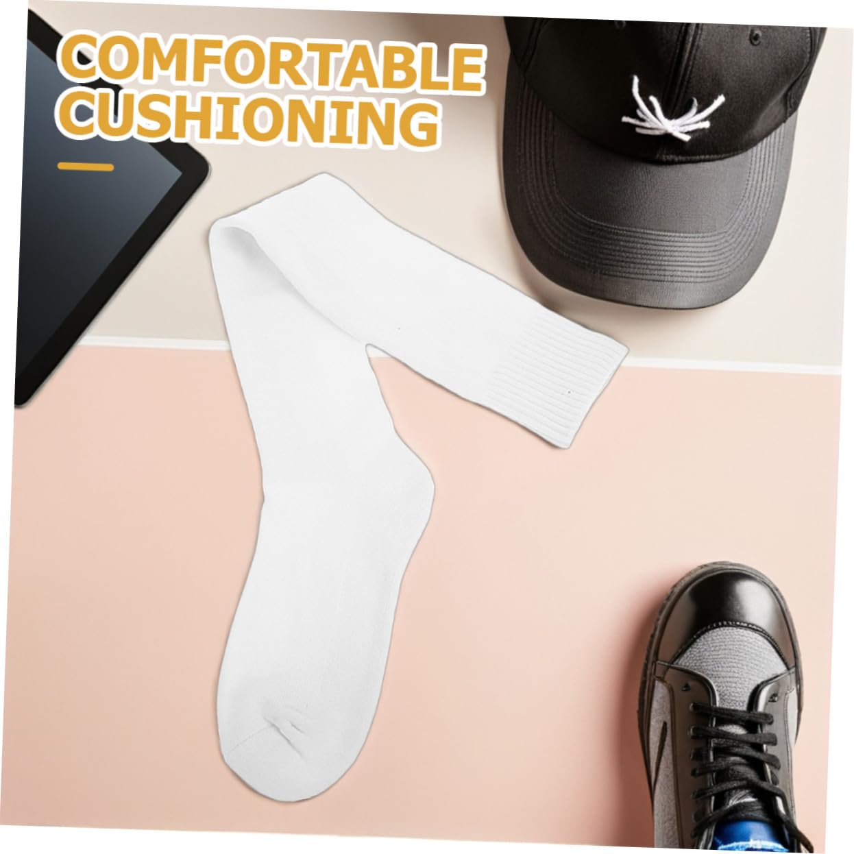 4 Paare Fechtsocken für Herren Atmungsaktive Kniehohe Sportsocken mit Dickem Polster und Knieschutz Rutschfeste Langsocken für Wettkampf und Training Angenehm und Strapazierfähig