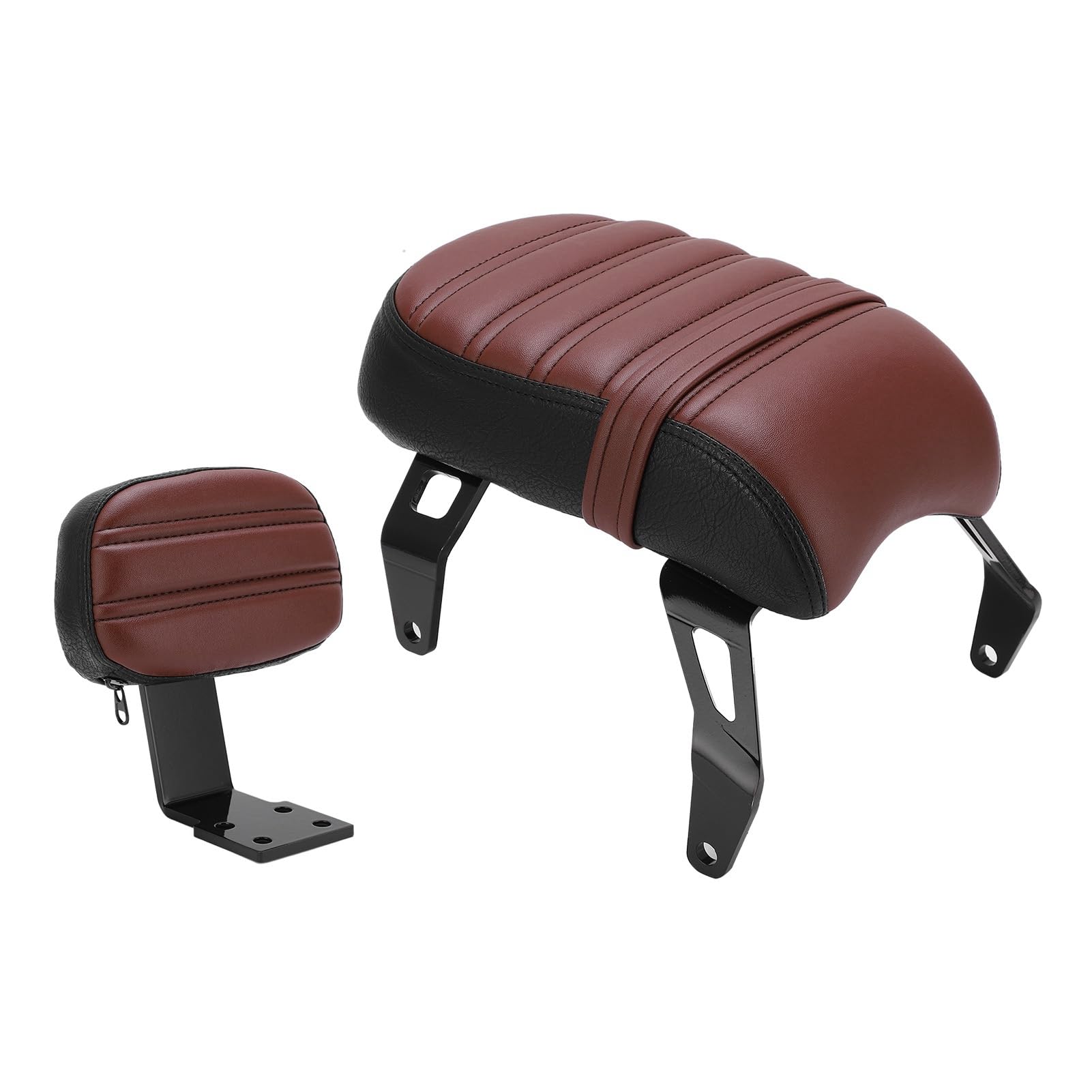 Reemplazo de Kits de Asiento de Pasajero Trasero con Respaldo, Accesorios de Motocicleta, para Indian Scout Bobber 2018-2023 (Marrón)