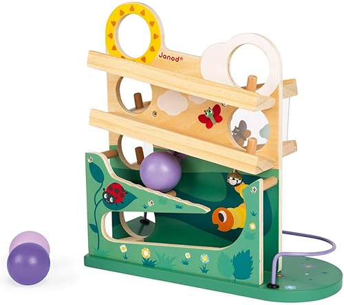 Miniatura 5 de Janod Pista de bolas de oruga de madera, a partir de 12 meses, J08055
