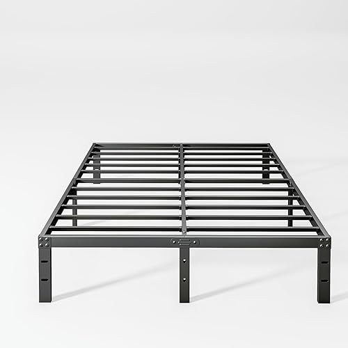 Miniatura 14 de Marco de cama Queen de 14 pulgadas, marco de cama tamaño Queen con soporte de metal estable y almacenamiento debajo de la cama, plataforma Queen,